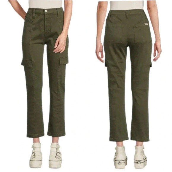 Hudson Jeans Utility Straight Leg Cargo Jeans Pants Rifle Green Size 26 NWT - Picture 1 of 12